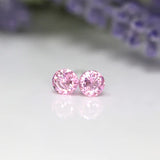 Plastic Post or Invisible Clip On Clear Cubic Zirconia Earrings, 5mm April Birth Month