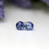 Plastic Post or Invisible Clip On Clear Cubic Zirconia Earrings, 5mm April Birth Month
