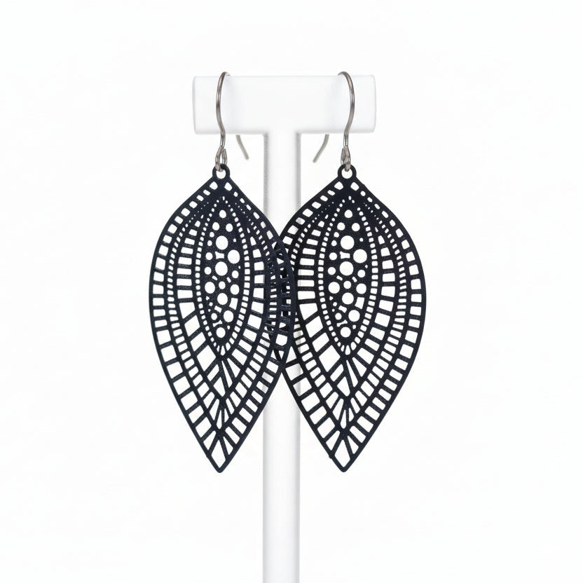 Lace Filigree Teardrop Dangle Earrings