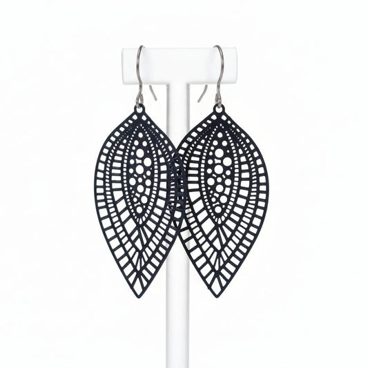 Lace Filigree Teardrop Dangle Earrings