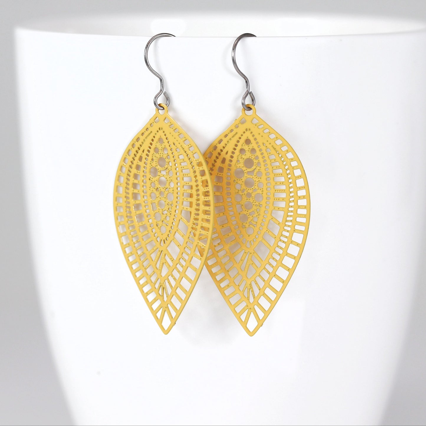 Lace Filigree Teardrop Dangle Earrings