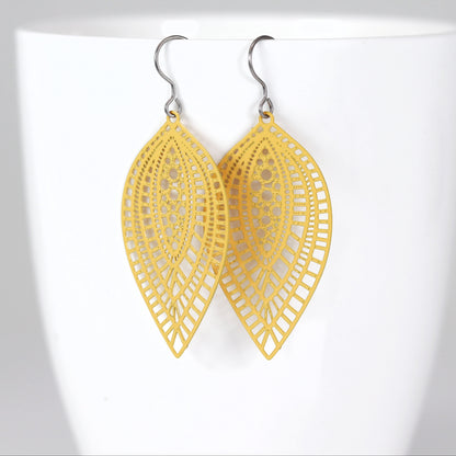 Lace Filigree Teardrop Dangle Earrings