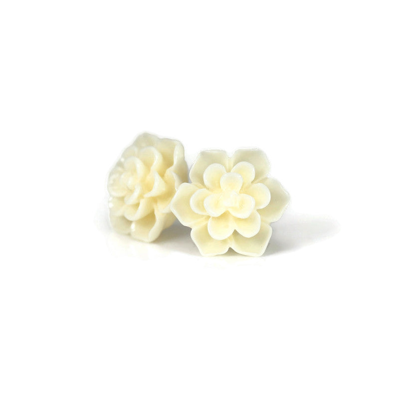 Succulent Stud Earrings, 13mm