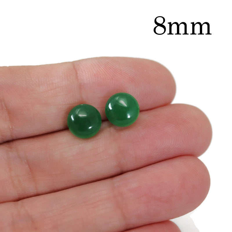 Boucles d'oreilles en pierre de jade synthétique, 8 mm, 10 mm