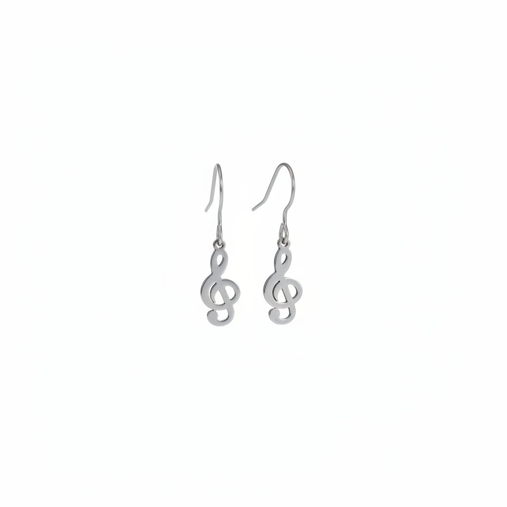 Music Note Dangle Earrings, 8x15mm