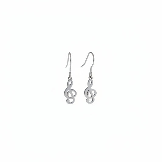 Music Note Dangle Earrings, 8x15mm