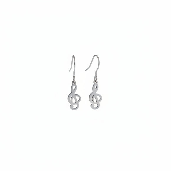 Boucles d'oreilles pendantes Note de musique Clip invisible, crochet en titane ou en plastique
