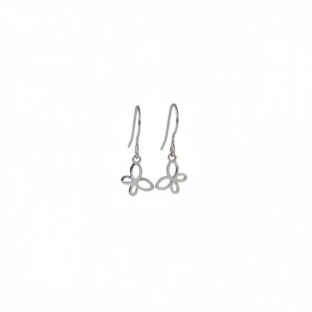 Dainty Butterfly Dangle Earrings, 8x10mm