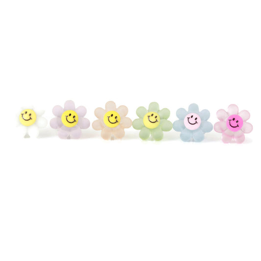 Smiley Face Flower Studs