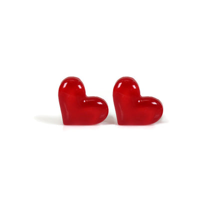 Boucles d'oreilles à tige en forme de cœur, 10 mm