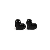 Plastic Posts or Invisible Clip On Metal Free Heart Earrings, 10mm