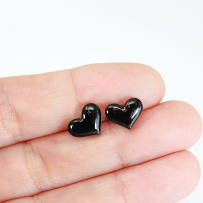black heart earrings