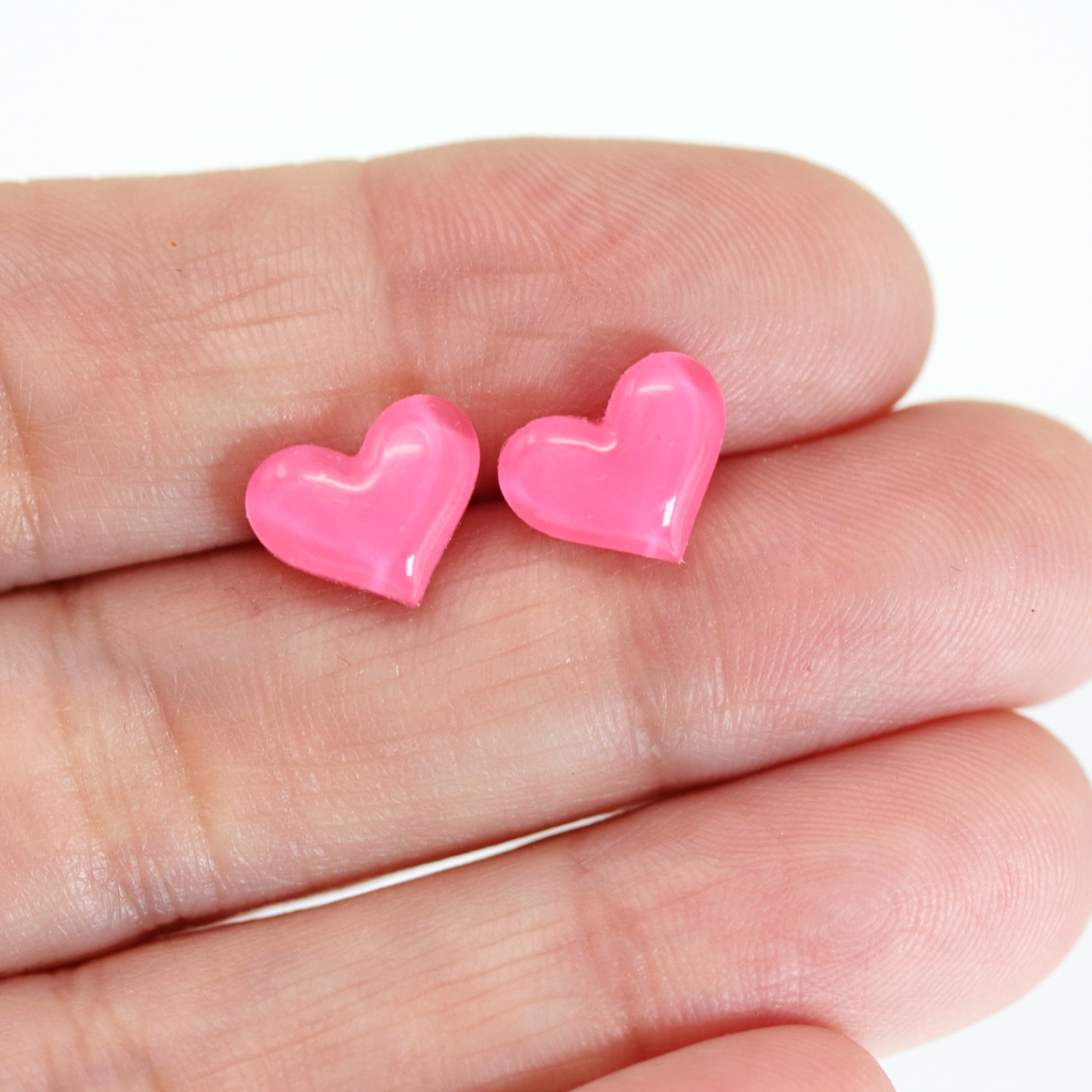 dark pink heart earrings