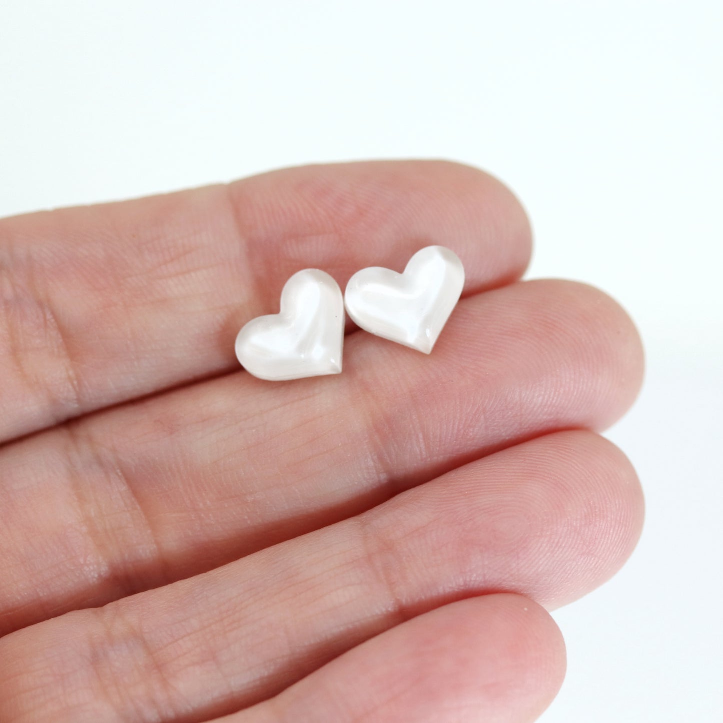 Boucles d'oreilles à tige en forme de cœur, 10 mm