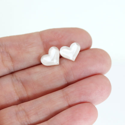 Boucles d'oreilles à tige en forme de cœur, 10 mm