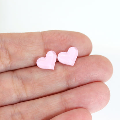 light pink heart earrings