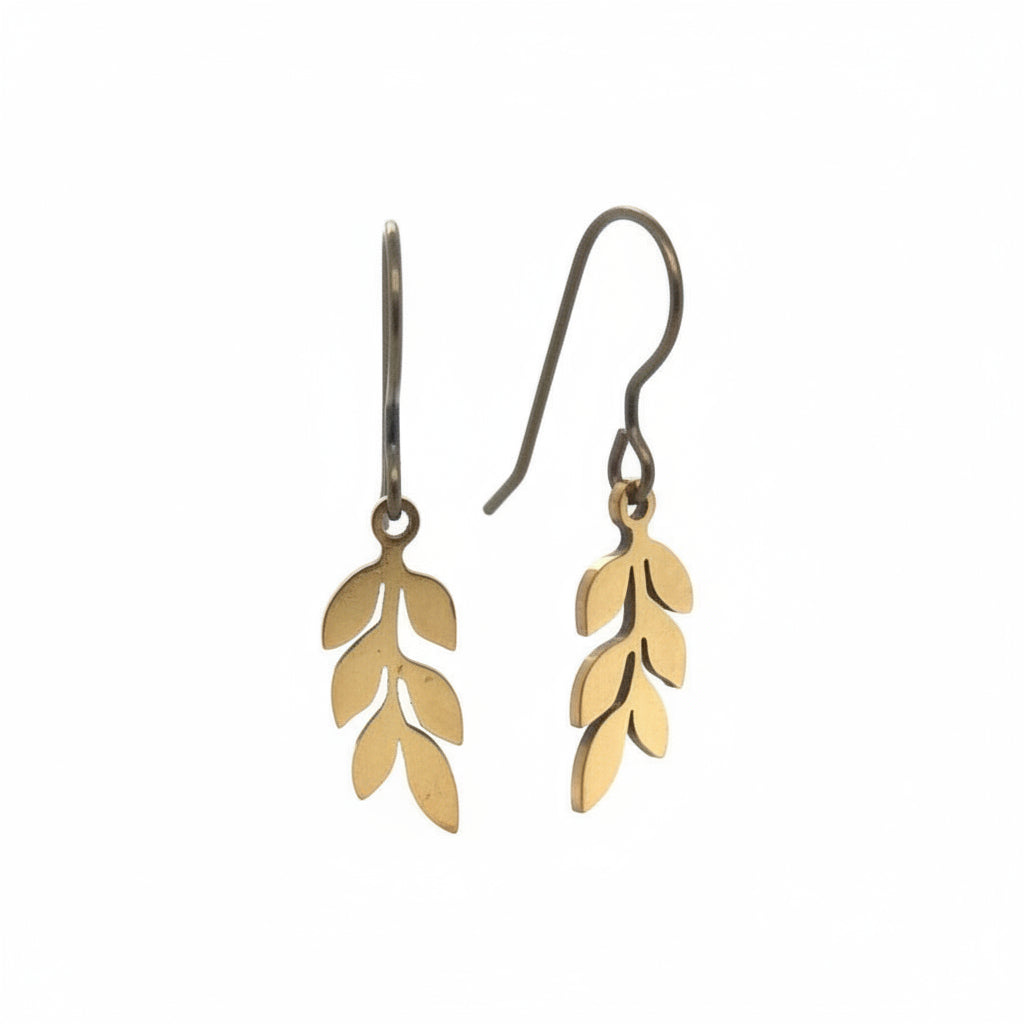 Dainty Leaf Branch Dangle Earrings