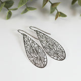 Dainty Floral Filigree Teardrop Dangle Earrings