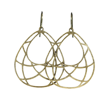 Boucles d'oreilles pendantes en forme de larme à motif géométrique ouvert
