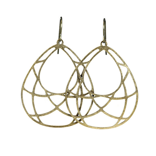 Open Geometric Design Teardrop Dangle Earrings