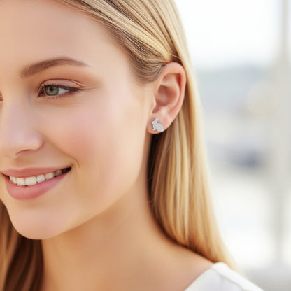 Glitter Bunny Stud Earrings
