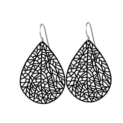 Filigree Leaf Teardrop Dangle Earrings, 16 Colors