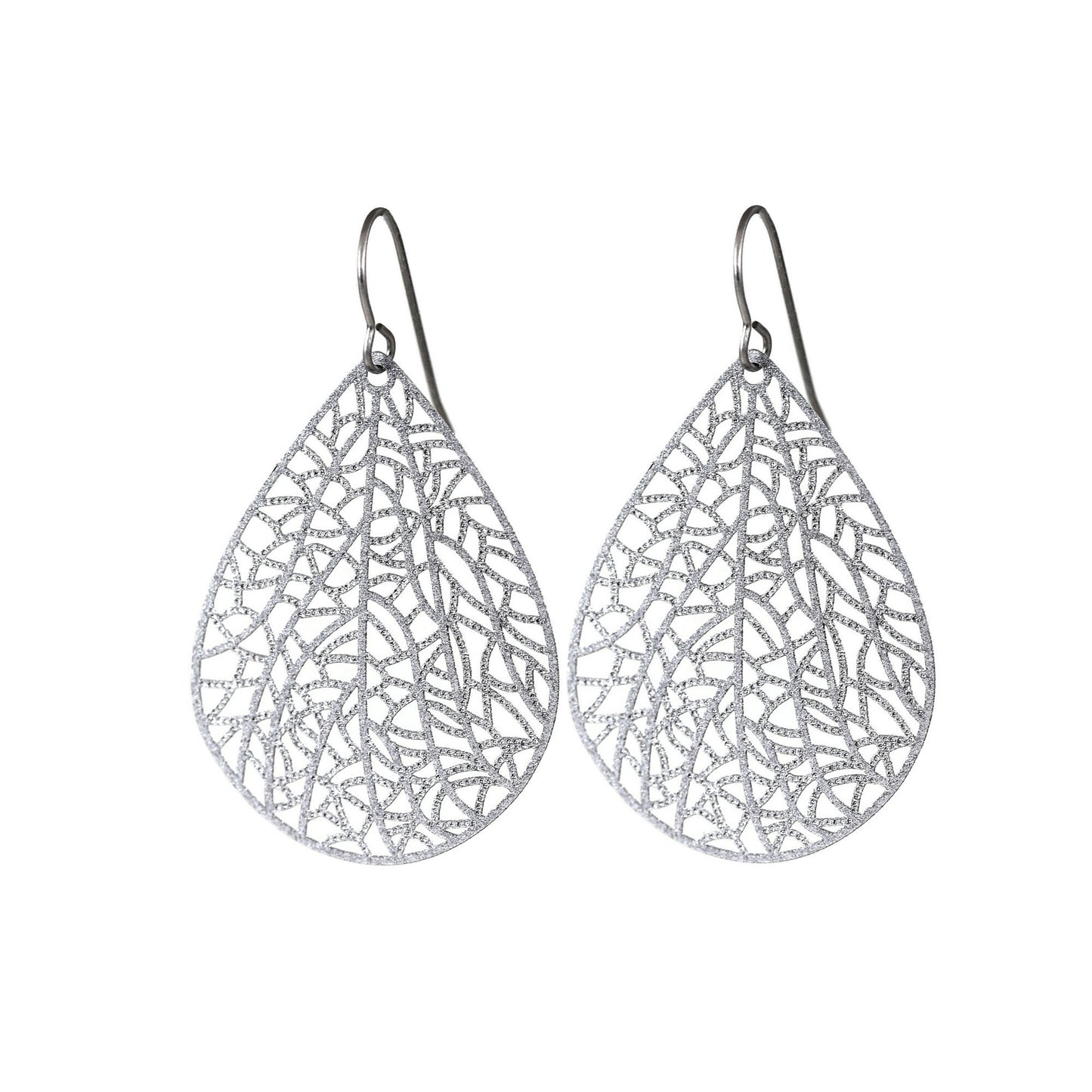 Filigree Leaf Teardrop Dangle Earrings, 16 Colors