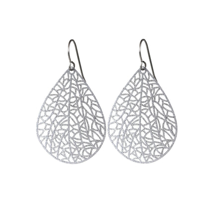 Filigree Leaf Teardrop Dangle Earrings, 16 Colors