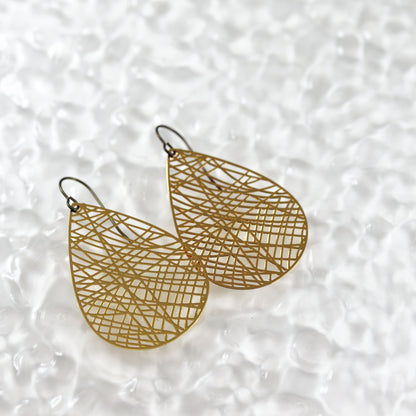 Filigree Teardrop Dangle Earrings - 7 Colors