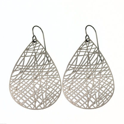 Filigree Teardrop Dangle Earrings - 7 Colors