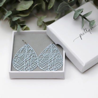 Filigree Teardrop Dangle Earrings - 7 Colors