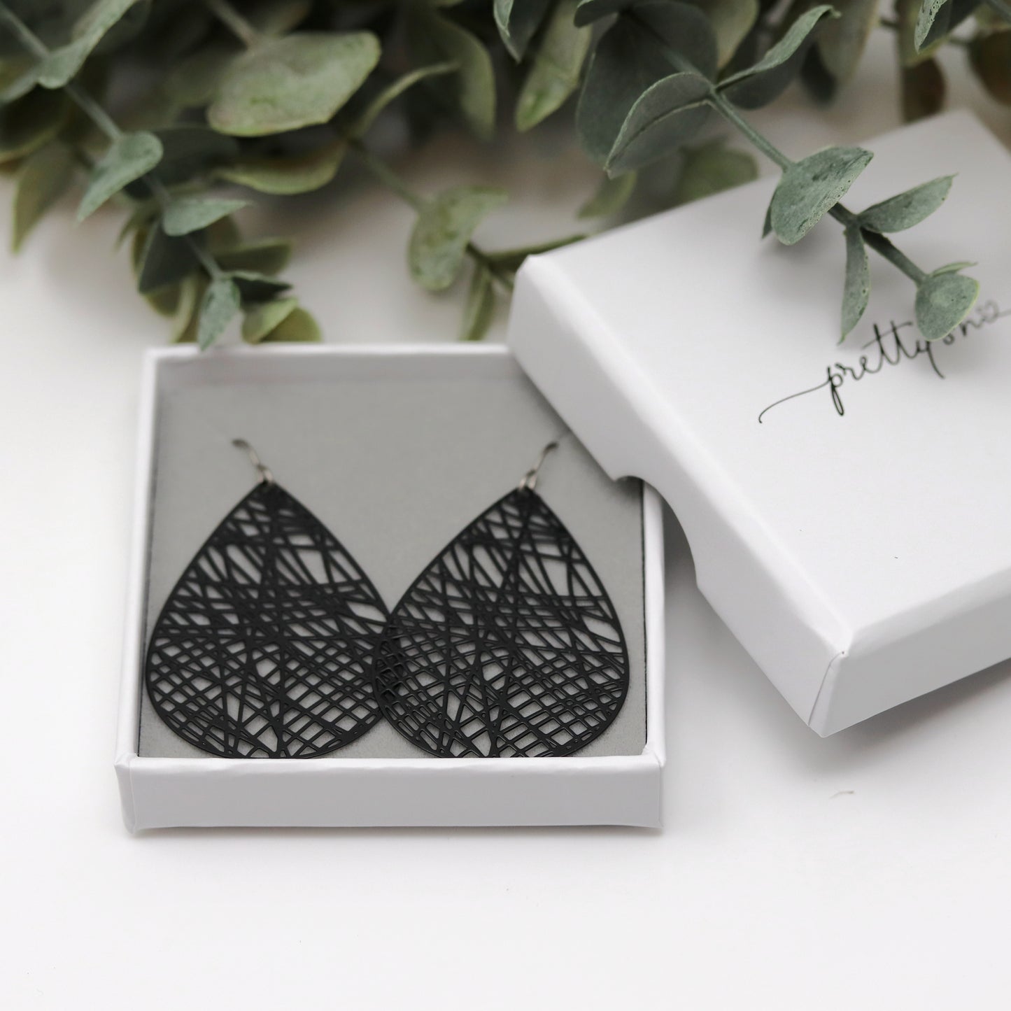Filigree Teardrop Dangle Earrings - 7 Colors