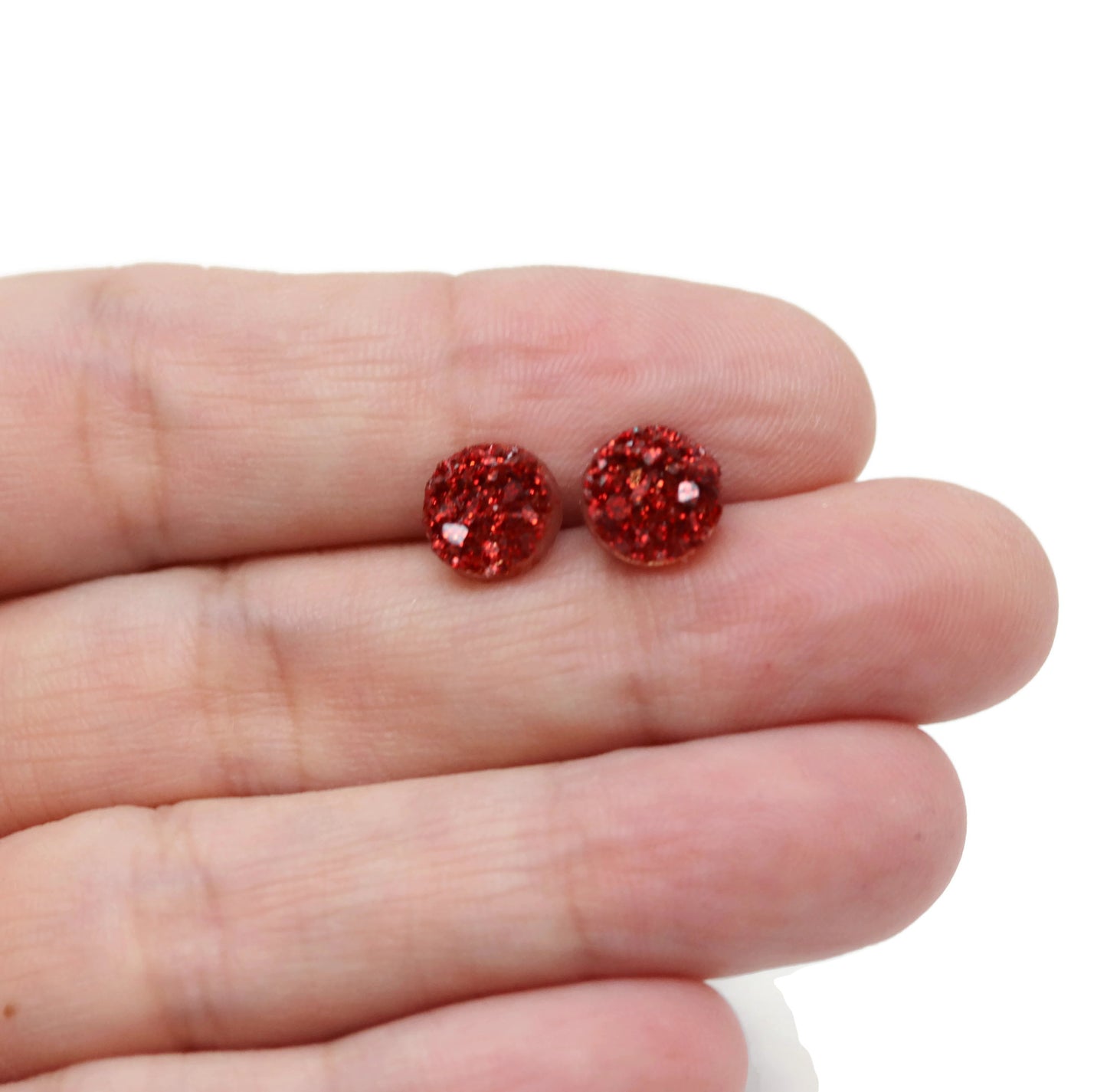 Faux Druzy Stud Earrings, 8mm