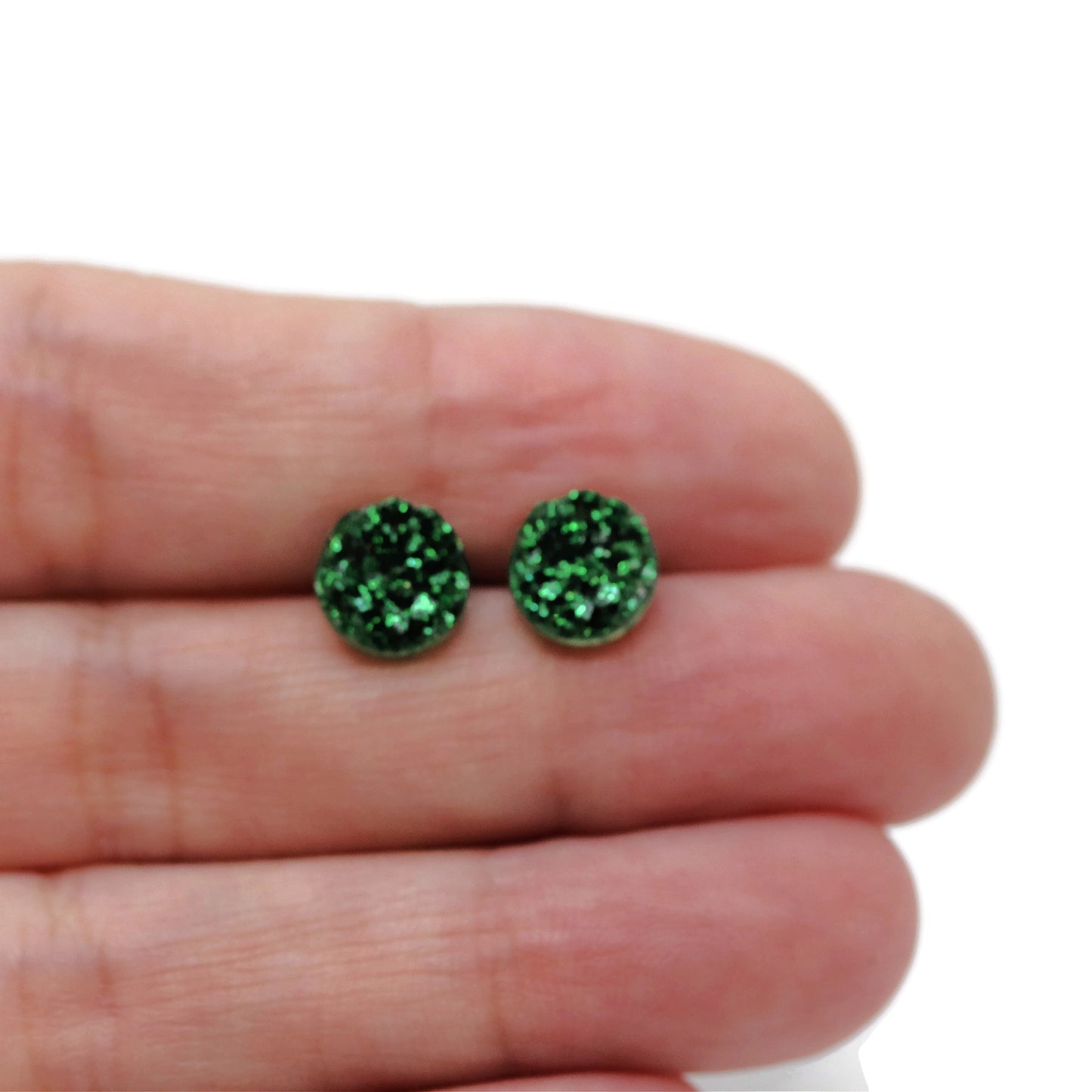 Faux Druzy Stud Earrings, 8mm