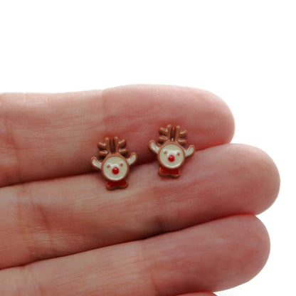 Vintage Reindeer Stud Earrings