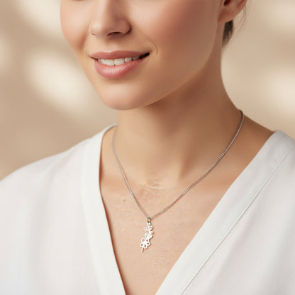 Birth Month Flower Necklace 18K Gold PVD Plated Stainless Steel