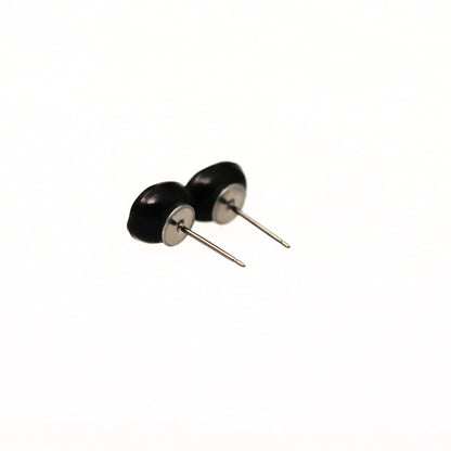 coffee bean earrings on titanium posts