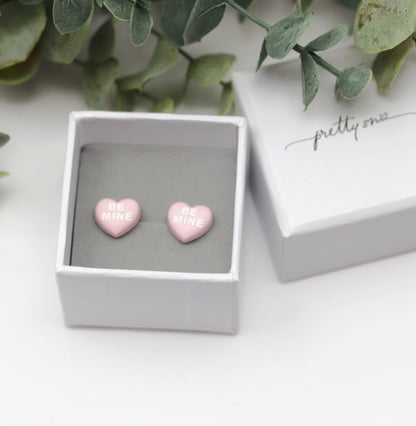 be mine earrings in box
