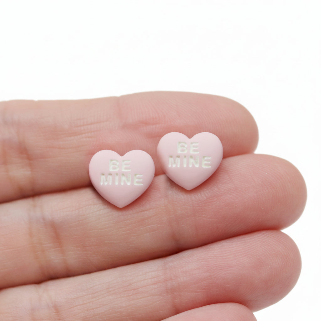 Conversation Heart Stud Earrings