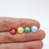 Plastic Posts or Invisible Clip On M&M Candy Earrings