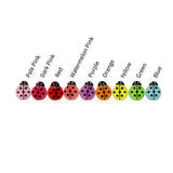 Plastic Post or Invisible Clip On Metal Free Dainty Ladybug Earrings 9mm