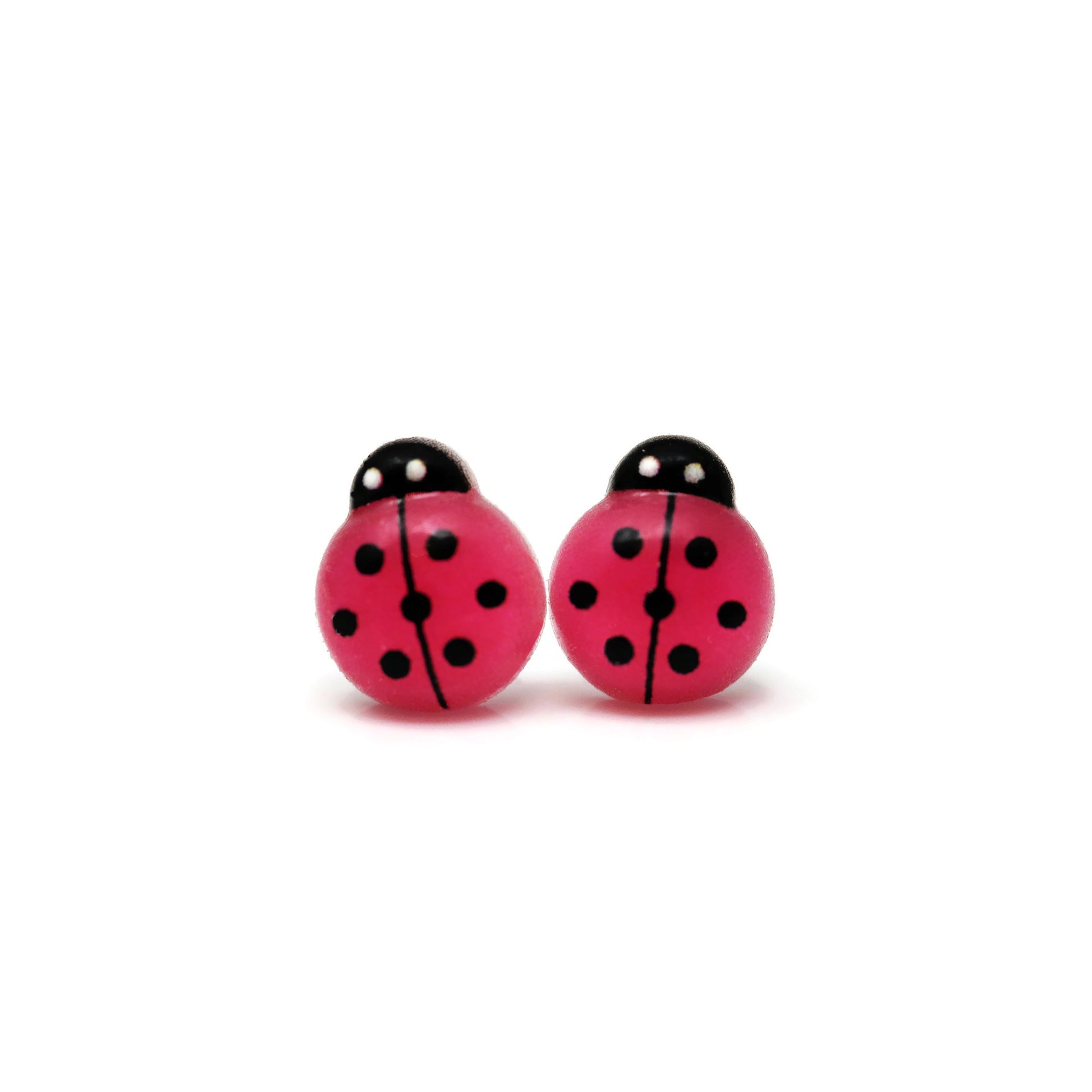 red ladybug earrings