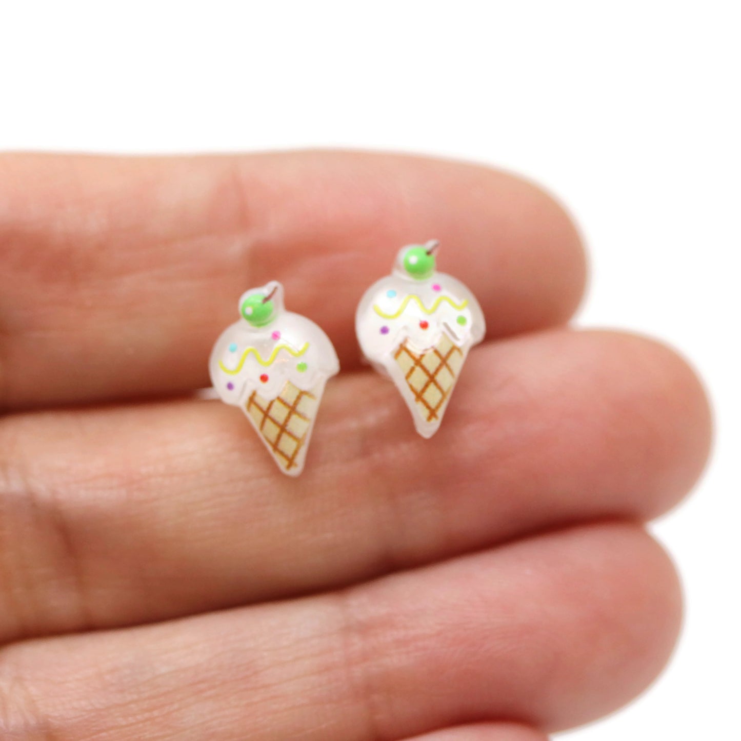 Ice Cream Cone Stud Earrings