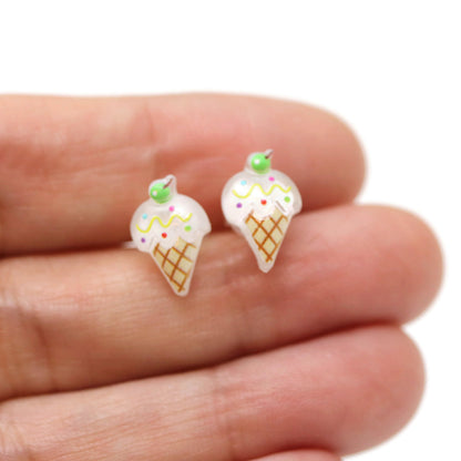 Ice Cream Cone Stud Earrings