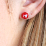 Plastic Posts or Invisible Clip On M&M Candy Earrings