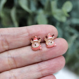 Boucles d'oreilles à tige en forme de renne, 10 mm