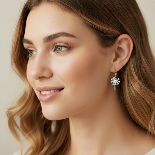 Boucles d'oreilles pendantes en forme de fleur de pissenlit - 2 couleurs