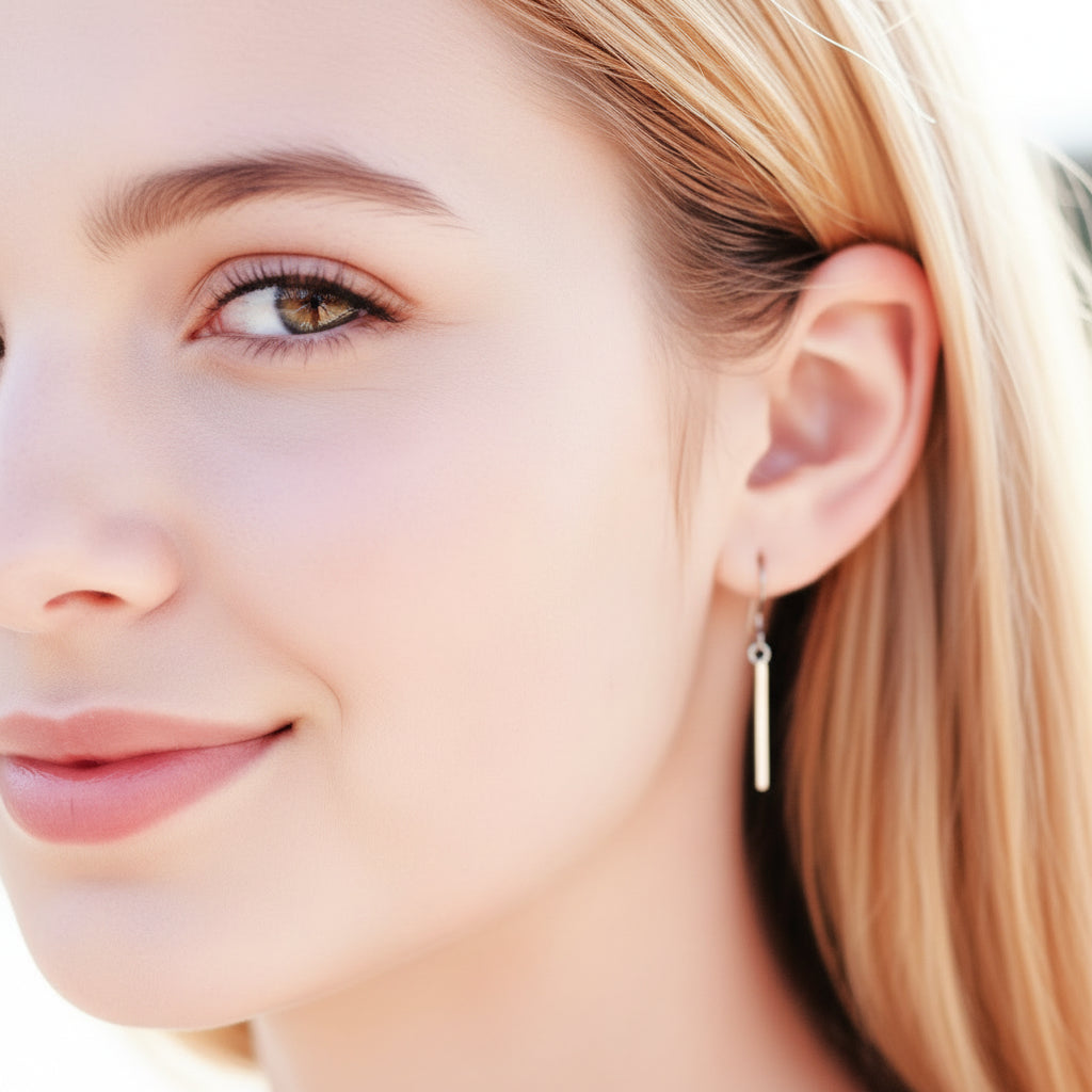Dainty Minimalist Bar Dangle Earrings - 3 Sizes