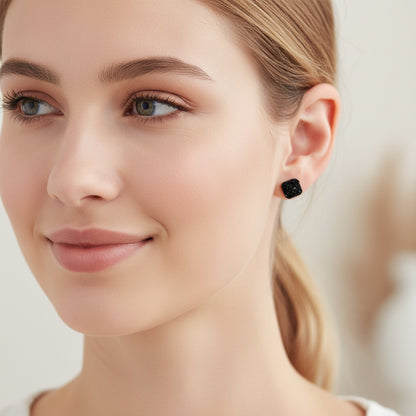 Square Druzy Stud Earrings