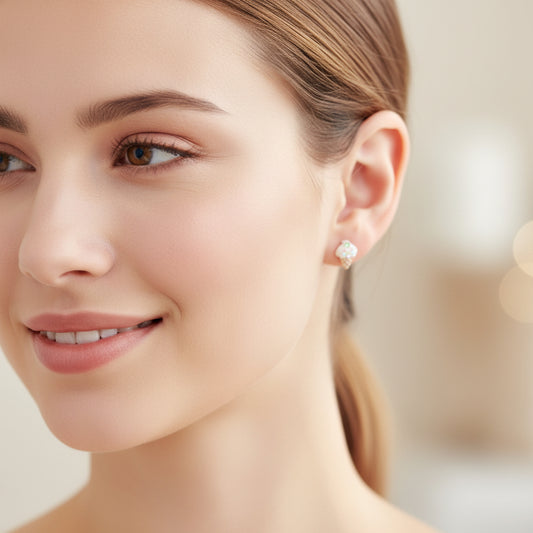 Boucles d'oreilles à tige en forme de cornet de glace, 9 x 11 mm